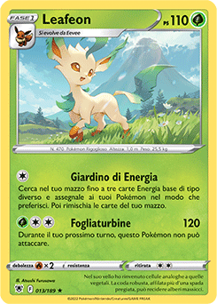 13/189-Leafeon - rara - Near-meat - lucentezza siderale - ita - reverse