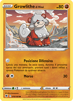 70/189-Growlithe di Hisui - comune - Near-meat - lucentezza siderale - ita - reverse