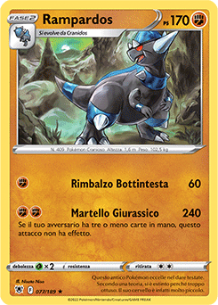 77/189-Rampardos - rara h - Near-meat - lucentezza siderale - ita - reverse