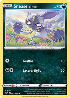 92/189-Sneasel di Hisui - comune - Near-meat - lucentezza siderale - ita - reverse