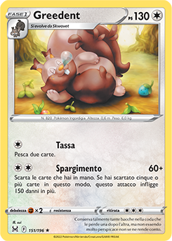 151/196-Greedent - rara - Near-meat - origine perduta - ita - reverse