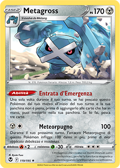 Metagross - rara h - Near-meat - tempesta argentata - ita - reverse
