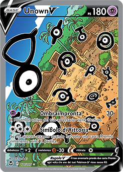 Unown-V - ultrarara v alternative - Near-meat - tempesta argentata - ita - full art