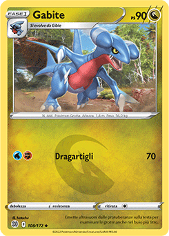 108/172-Gabite - non comune - Near-mint - astri lucenti - ita-reverse