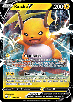 45/172-Raichu-V - rara h-v - Near-mint - astri lucenti - ita