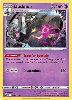 62/172-Dusknoir - rara - Near-mint - astri lucenti - ita-Holo