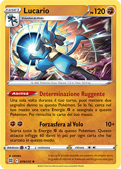 79/172-Lucario - rara h- Near-mint - astri lucenti - ita-reverse