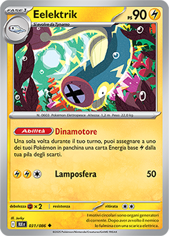 31/086-Eelektrik - non comune - Near-mint - luce nera - ita - reverse poke ball
