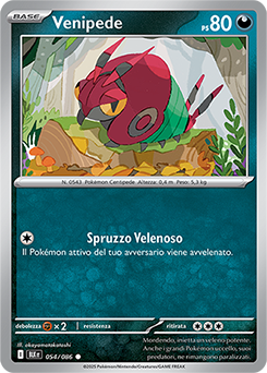 54/086-BLK-Venipede - comune - Near-mint - luce nera - ita - reverse poke ball