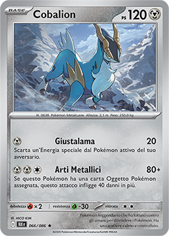 66/086-BLK-Cobalion - rara h - Near-mint - luce nera - ita - reverse poke ball