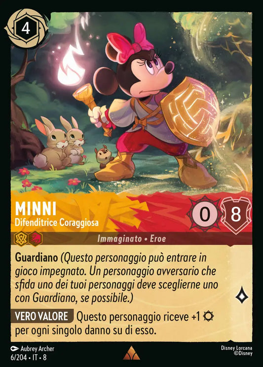 #6	#204	Minni - Difenditrice Coraggiosa-	Ambra-rubino	-	rara-foil