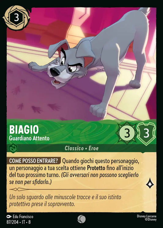 #87	#204	 Biagio - Guardiano Attento	smeraldo	-	comune	- foil