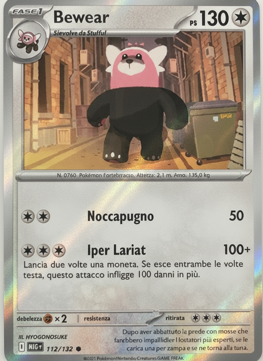 Bewear 	-	comune	-	Near-mint	-	megaevoluzione	-	ita	-	reverse	112	-132