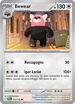 Bewear 	-	comune	-	Near-mint	-	megaevoluzione	-	ita	-		112	-132