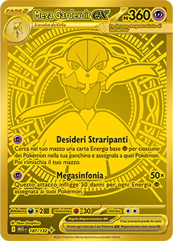 Mega Gardevoir-ex 	-	rara iper mega	-	Near-mint	-	megaevoluzione	-	ita	-	gold	187	-132