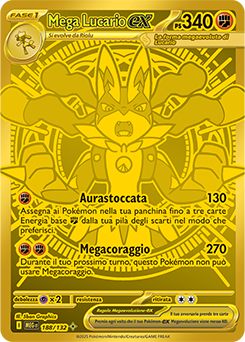 Mega Lucario-ex 	-	rara iper mega	-	Near-mint	-	megaevoluzione	-	ita	-	gold	188	-132