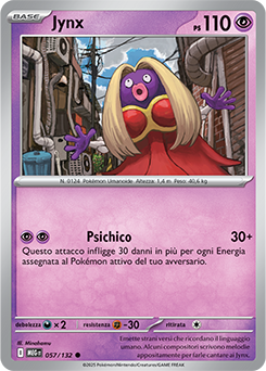 Jynx 	-	comune	-	Near-mint	-	megaevoluzione	-	ita	-	57	-132