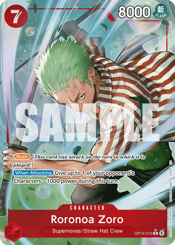 OP14-015 - OP14 - Roronoa Zoro - Near Mint - OP14 - ENG - rara - Parallel Alt-Art