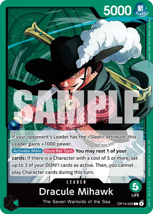 OP14-020 - OP14 - Dracule Mihawk - Near Mint - OP14 - ENG - leader - Standard Foil