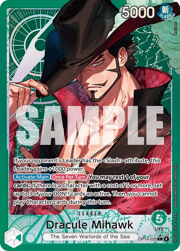 OP14-020 - OP14 - Dracule Mihawk - Near Mint - OP14 - ENG - leader - Parallel Alt-Art