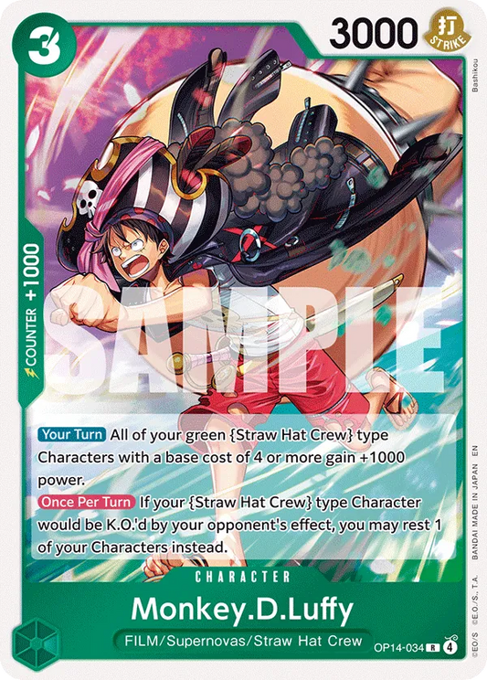 034/218 - OP14 - Monkey D. Luffy - Near Mint - The Azure Sea's Seven - ENG - rara
