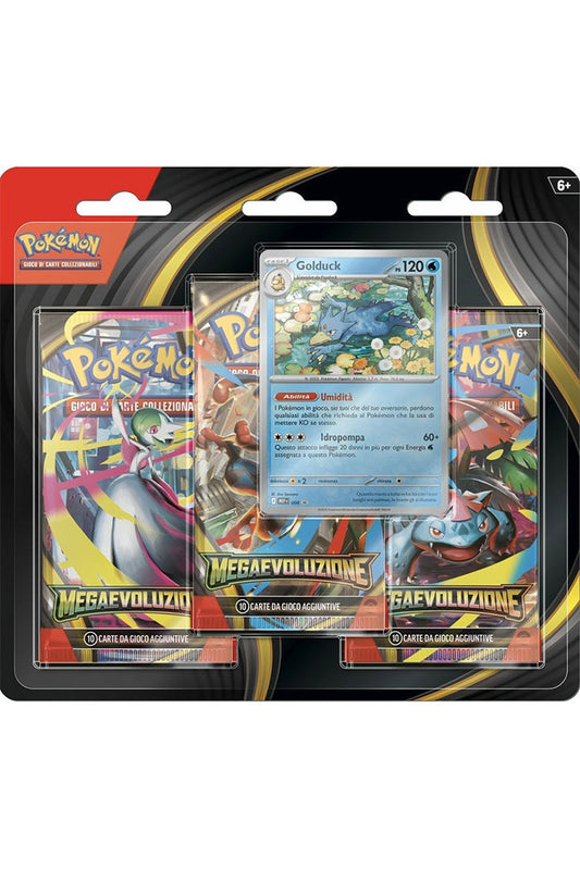Pokemon-Trading-Card-Game-Megaevoluzione-Blister-3-Pack-Golduck-ITA
