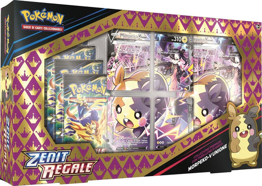 Pokemon Zenit Regale Collezione Premium con tabellone di gioco Morpeko V