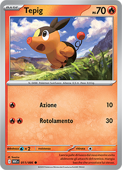 Tepig 	-	comune	-	Near-mint	-	fuoco bianco	-	ita	-	reverse	poke ball