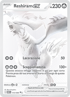 Reshiram-ex 	-	rara Nero Bianco	-	Near-mint	-	fuoco bianco	-	ita	-	full art