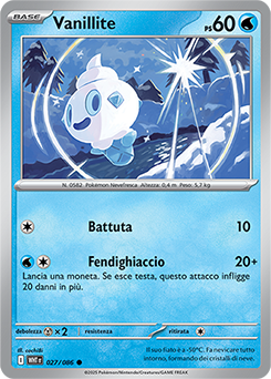 27/086-WHT-Vanillite 	-	non comune	-	Near-mint	-	fuoco bianco	-	ita	-	reverse	poke ball