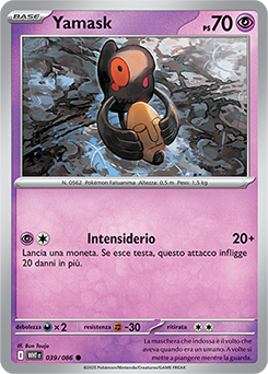 Yamask 	-	comune	-	Near-mint	-	fuoco bianco	-	ita	-	reverse	poke ball