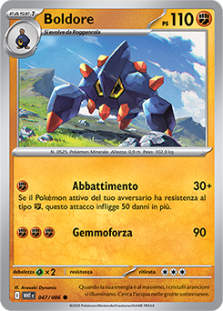 47/086-WHT-Boldore 	-	comune	-	Near-mint	-	fuoco bianco	-	ita	-	reverse	poke ball