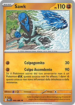 Sawk 	-	non comune	-	Near-mint	-	fuoco bianco	-	ita	-	reverse	poke ball