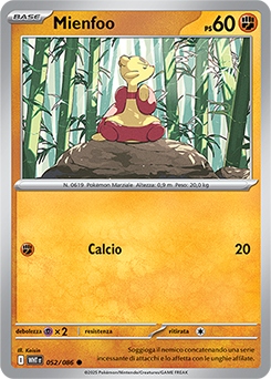 Mienfoo 	-	comune	-	Near-mint	-	fuoco bianco	-	ita	-	reverse	poke ball