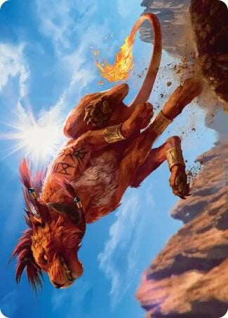 Red XIII, Guerriero Orgoglioso-A30-(Gold-Stamped) -firmata