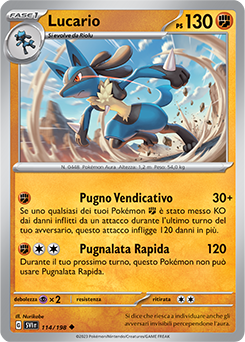 114/198-SVI-Lucario 	-	non comune	-	Near-meat	-	scarlatto e violetto	-	ita	-