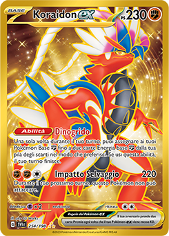 Koraidon-ex 		iper rara		Near-meat	-	scarlatto e violetto	-	ita	-	gold