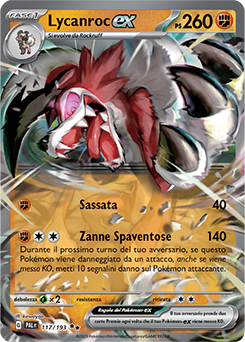 117/193-PAL-Lycanroc ex 	-	doppia rara	-	Near-meat	-	evoluzione di paldea	-	ita	-	special