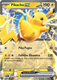 63/193-PAL-Pikachu ex 	-	doppia rara	-	Near-meat	-	evoluzione di paldea	-	ita	-	special