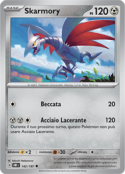 142/197-OBF-Skarmory 	-	non comune	-	Near-meat	-	ossidiana infuocata	-	ita	-