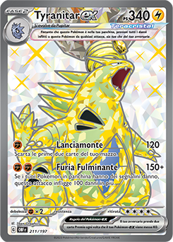 211/197-OBF-Tyranitar-ex 	-	ultra rara	-	Near-meat	-	ossidiana infuocata	-	ita	-	full art