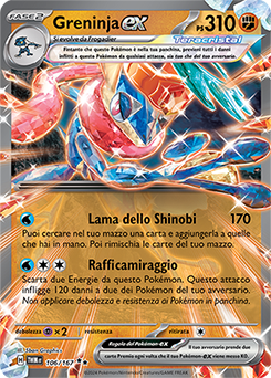 106/167-TWM-Greninja-ex 	-	doppia rara	-	Near-mint	-	crepuscolo mascherato	-	ita	-	special