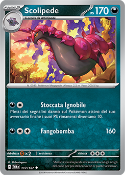117/167-TWM-Scolipede 	-	non comune	-	Near-mint	-	crepuscolo mascherato	-	ita	-