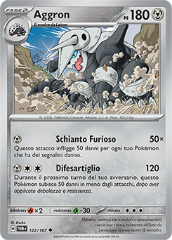 122/167-TWM-Aggron 	-	non comune	-	Near-mint	-	crepuscolo mascherato	-	ita	-	reverse