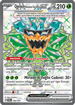 190/167-TWM-Ogerpon Maschera Turchese-ex 	-	ultra rara	-	Near-mint	-	crepuscolo mascherato	-	ita	-	full art