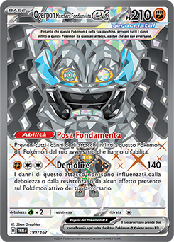 199/167-TWM-Ogerpon Maschera Fondamenta-ex 	-	ultra rara	-	Near-mint	-	crepuscolo mascherato	-	ita	-	full art