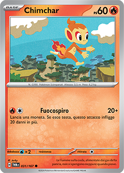 31/167-TWM-Chimchar 	-	comune	-	Near-mint	-	crepuscolo mascherato	-	ita	-