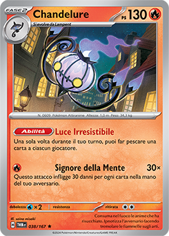 38/167-TWM-Chandelure 	-	rara h	-	Near-mint	-	crepuscolo mascherato	-	ita	-	reverse