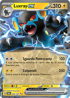 68/167-TWM-Luxray-ex 	-	doppia rara	-	Near-mint	-	crepuscolo mascherato	-	ita	-	special