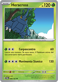 8/167-TWM-Heracross 	-	non comune	-	Near-mint	-	crepuscolo mascherato	-	ita	-	reverse